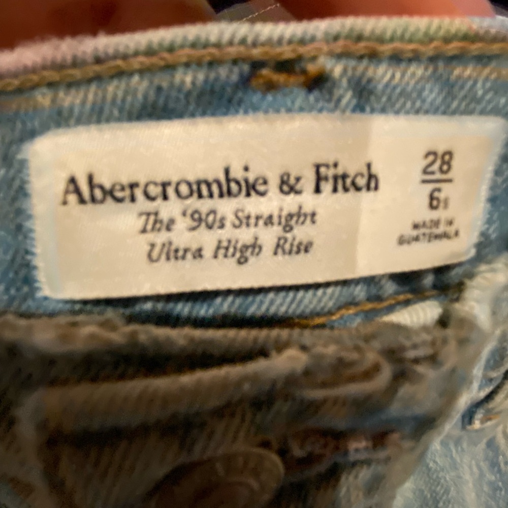 Abercrombie and Fitch 90s straight ultra high rise jeans.